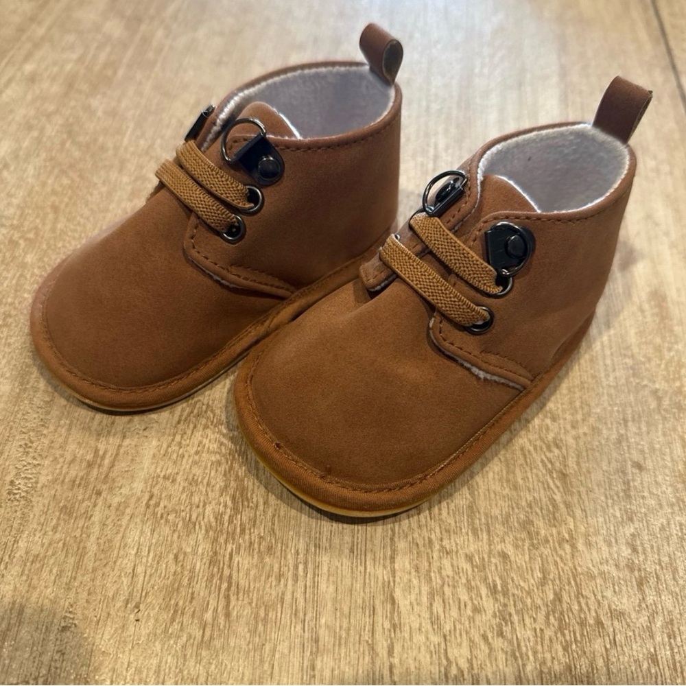 Toddler Nuby Brown Faux-Suede Ankle Boots 3 to 6 Months